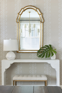 Foyer of a South Minneapolis home with thoughtful furniture placement and a welcoming entry