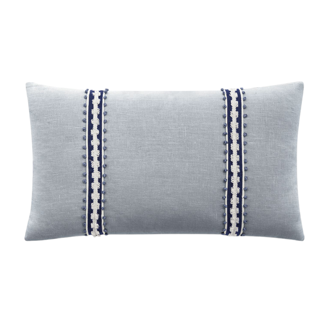 eastern-accents-decorative-pillow-blue blue accent pillow by Eastern Accents with trim