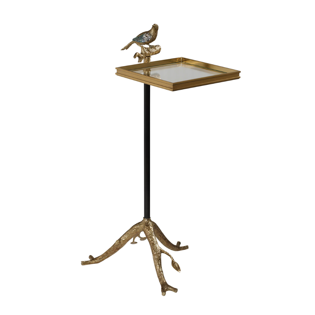 tweet-accent-table accent table with a bird and branches as the legs
